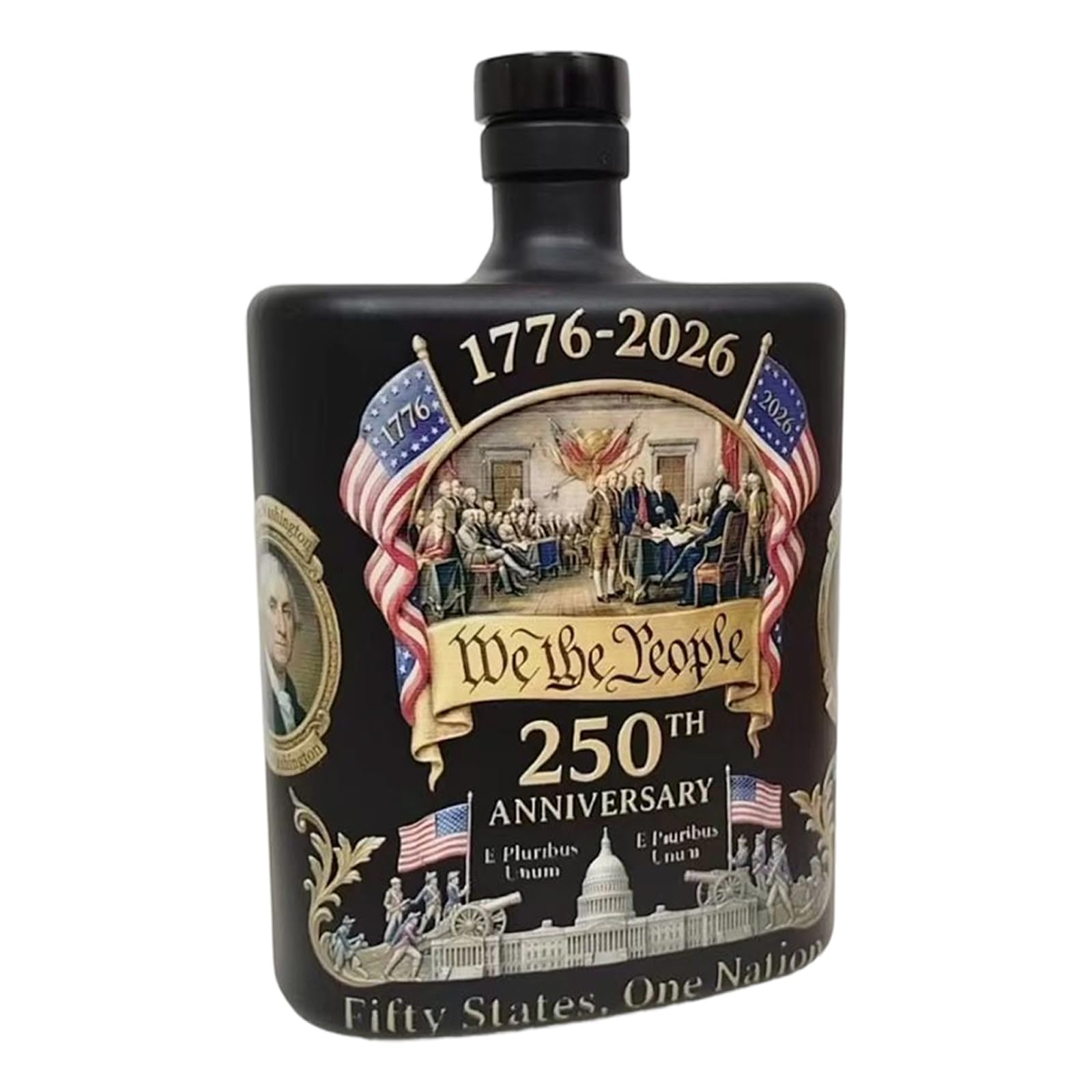 Hsyzygian Patriotic Themed Whiskeys Decanters Collectible Flag Themed Spirits Bottle 250th Anniversary Liquor Container Recyclable Glass Irish Container