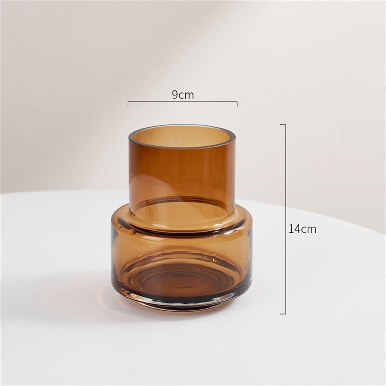 Vase rétro en Verre ambré Transparent Décoration d'intérieur | Petits vases géométriques for la décoration du salon