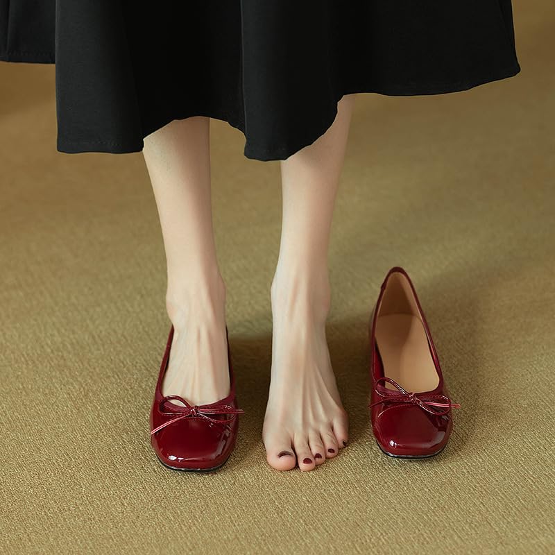 Women's Ballet Flats Bow Flats Red Accessories Patent Leather Shoes Coquette Aesthetic Clean Girl Aesthetic3