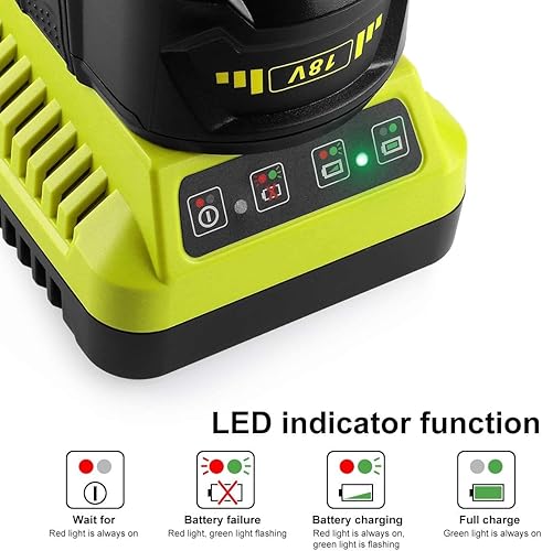 Miniatura 7 de Powilling 2Pack Replacement for Ryobi 18V Batteries 3.5Ah with P117 Raid Charger for Ryobi 18V ONE+ P108 P107 P105 P104 P103 P102