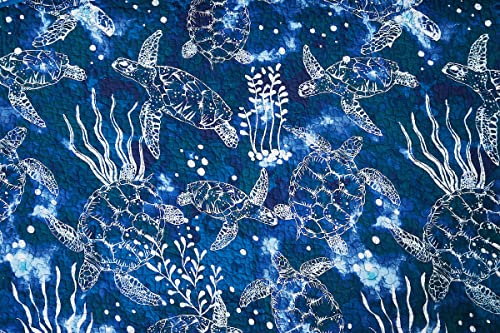 C&F Home Marley Cove 3-Piece Full/Queen Quilt Set with 2 Shams Blue Coastal Animals Sea Turtle Jellyfish Reversible Blue Stripe Quilted Bedroom Bedding Set Full/Queen 3 Piece Set Blue - Image 3