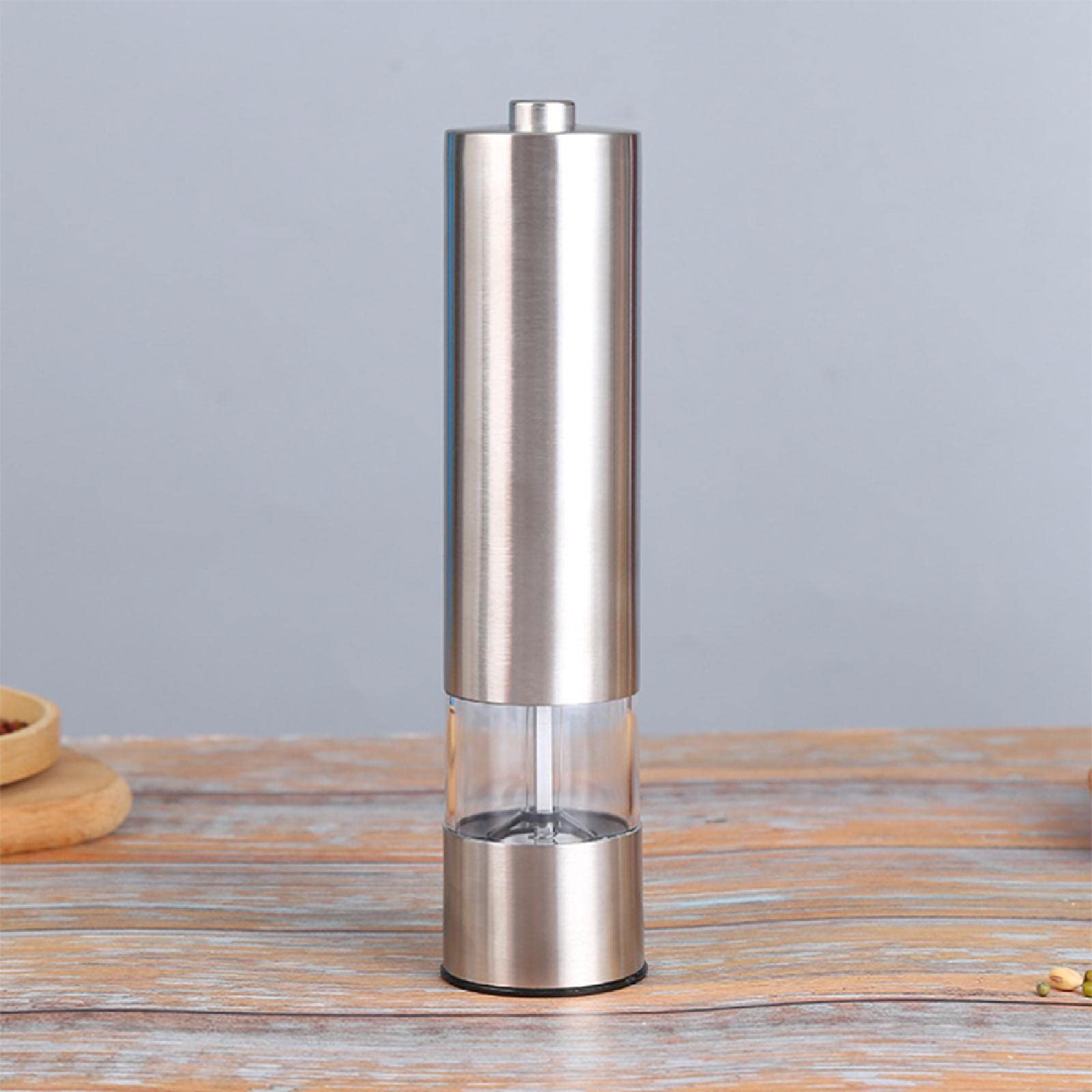 Macinapepe elettrico in acciaio inox, con una sola mano, macinapepe per cucina, campeggio, ristorante e barbecue, 3 pezzi