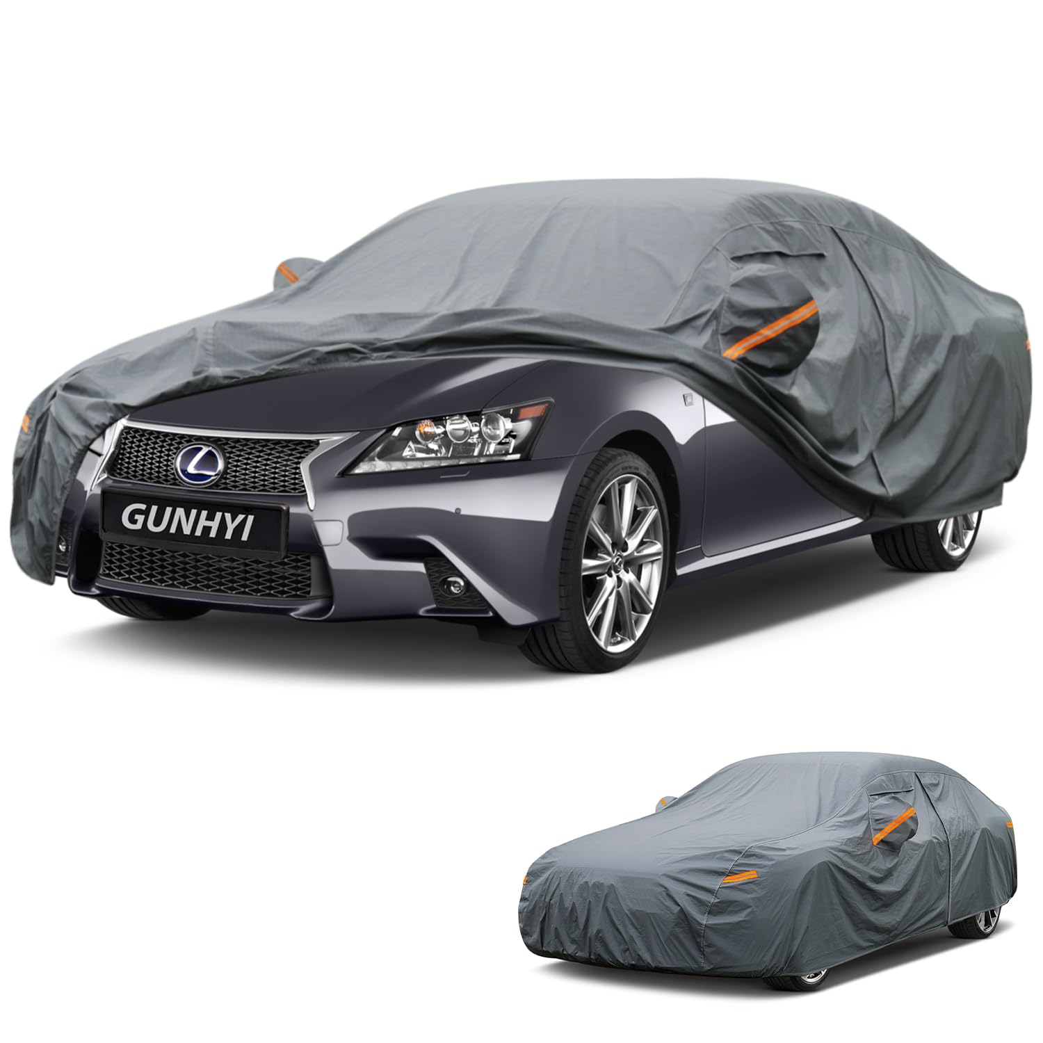GUNHYI Premium Car Cover Custom Fit Lexus GS(1993-1997), 16 Layers Heavy Duty Car Cover Waterproof All Weather with Zipper Door for Sun Rain Snow Dust Uv Protection