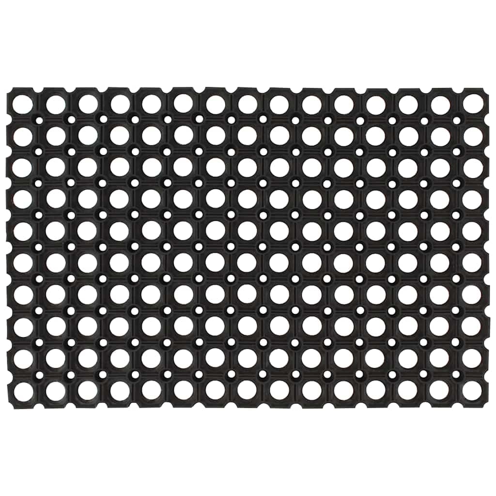 Ringgummimatten 5 Stück 22 mm dick 40x60 cm schwarz aus 100% Gummi rutschfest schmutzfangmatte fußmatte eingangsmatte für innen außen terrasse Balkon Garage Werkstatt
