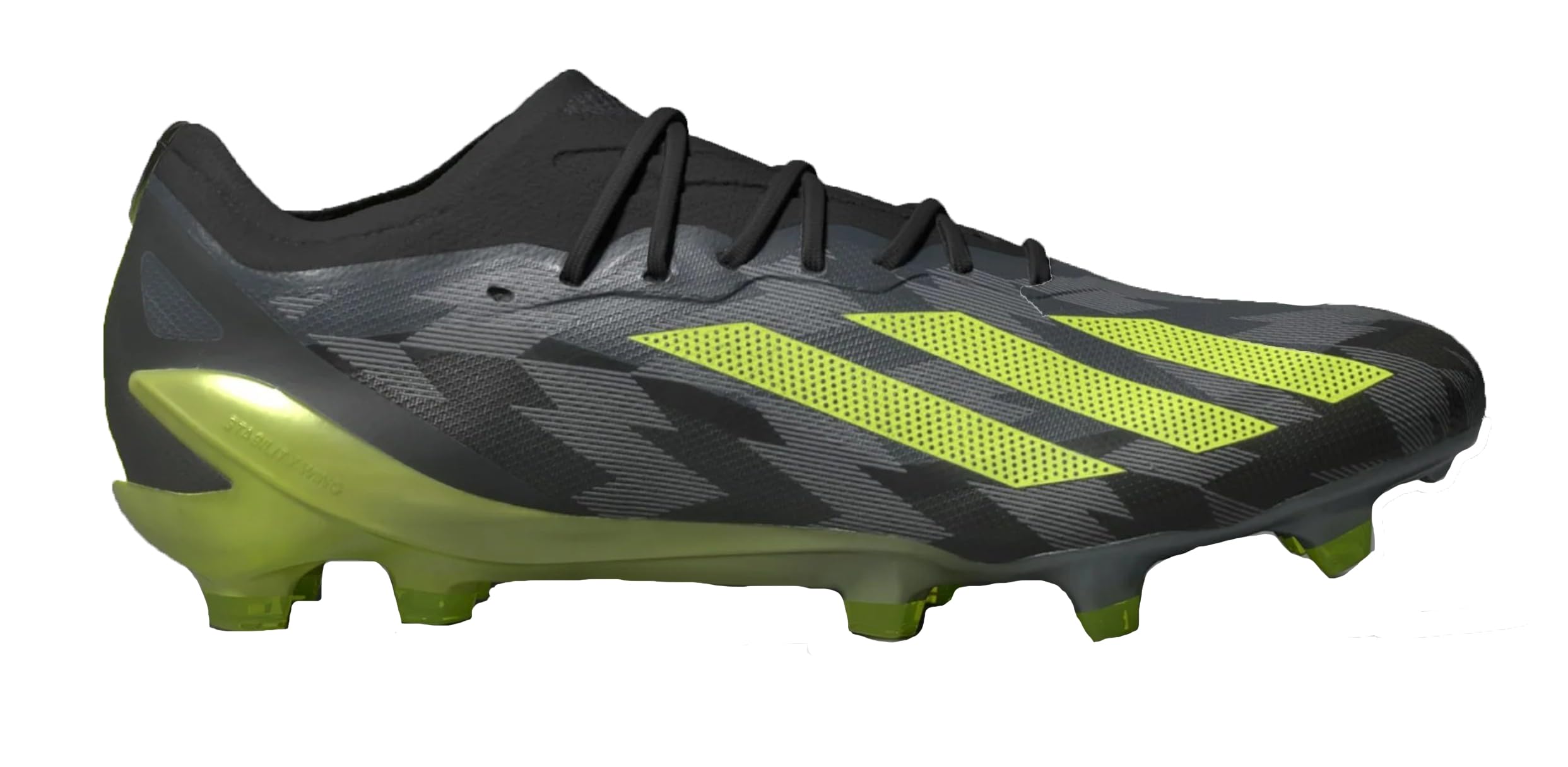 adidas X Crazyfast Injection.1 Firm Ground Soccer Shoes - Optimal Ball Feel, Super Lightweight, Supportive Fit, Secure Lockdown, Made With 50% Recycled Materials (Black/Solar Yellow/Grey, US Footwear Size System, Adult, Men, Numeric, Medium, 9.5)