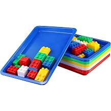 15 PCS 5 Colors Large Plastic Art Activity Trays, 34 x 25 x 2.6cm Multicolor Craft Tray for DIY Beads