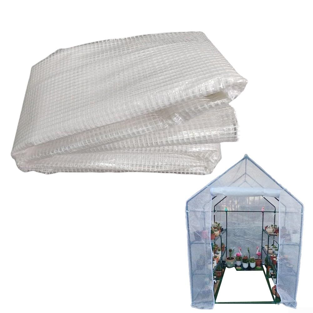 Telo di copertura per serra da interni ed esterni, in robusto materiale PVC (bianco)