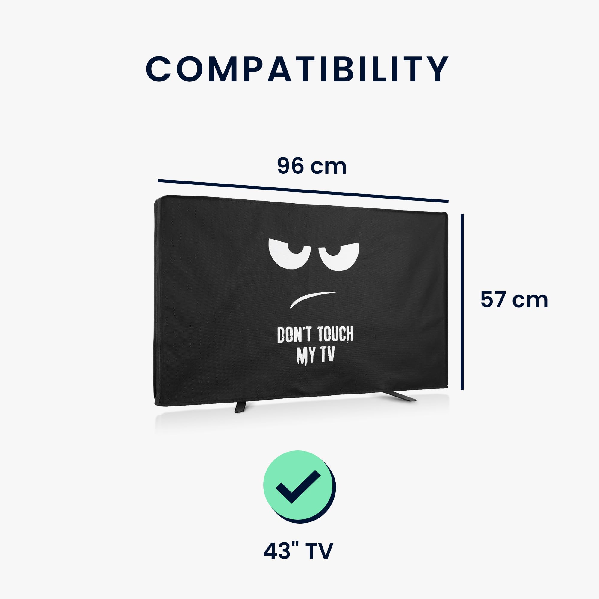 kwmobile 43" TV Abdeckung Outdoor - TV Abdeckung - Outdoor Fernsehabdeckung - Fernseher Hülle Bildschirmschutz - Schutzhülle wetterfest - Weiß Schwarz