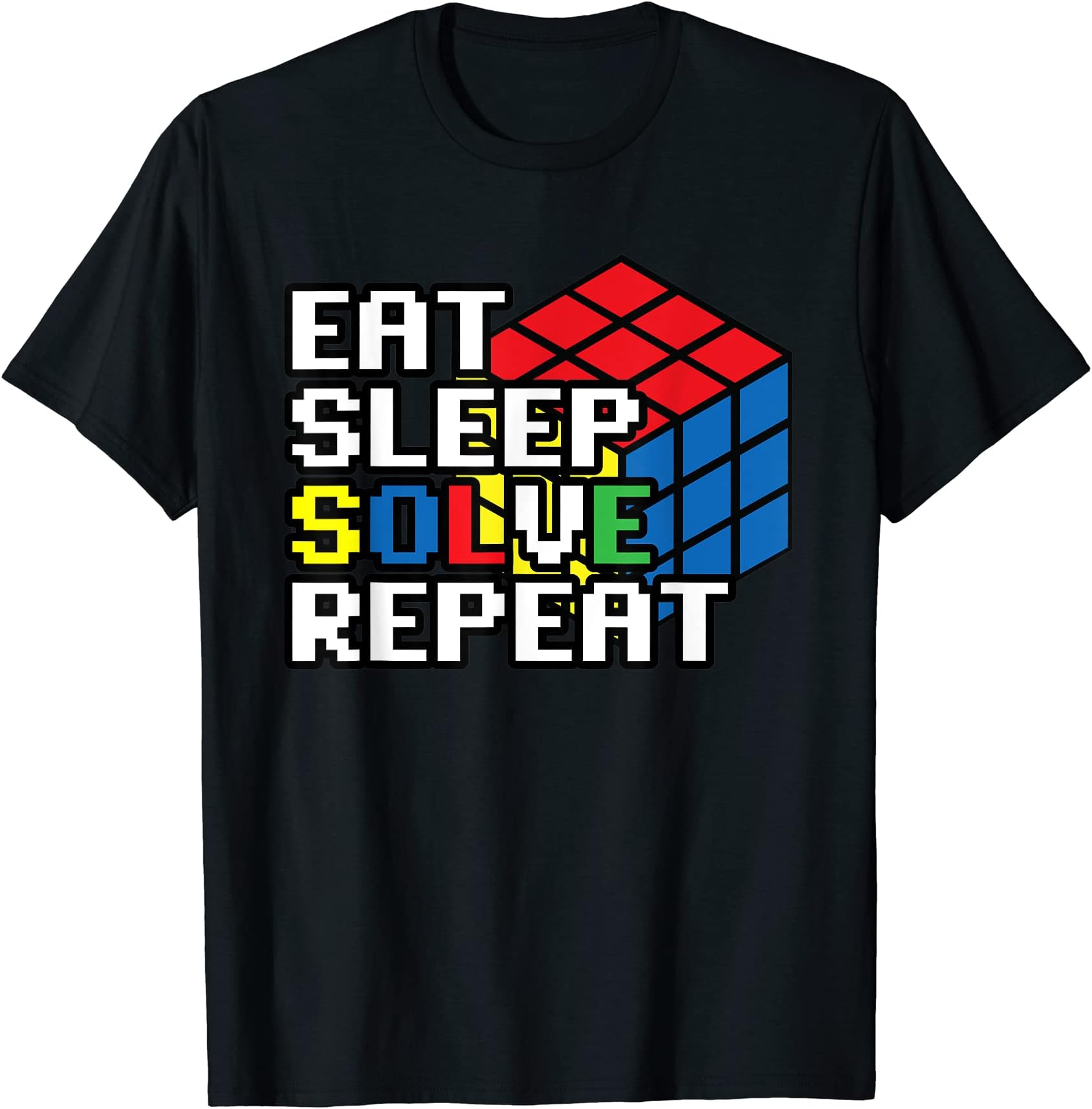 Eat Sleep Solve Repeat Speed Cubing Puzzle Cube Shirt T-Shirt