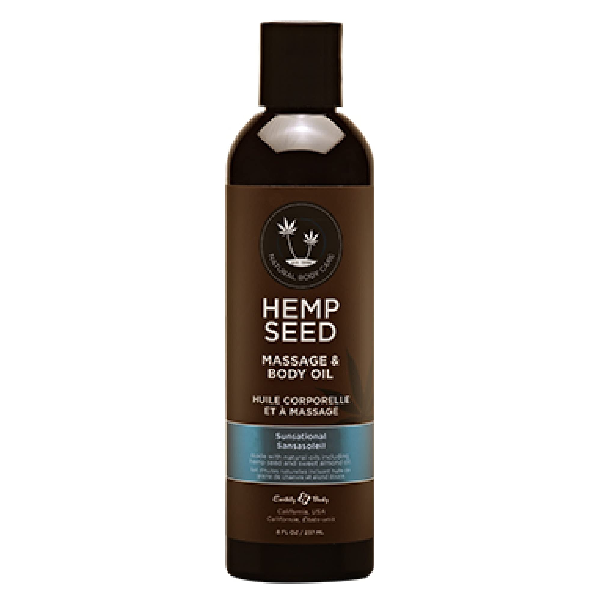 Hemp Seed Massage Body Oil - 8 fl oz - Nourishing Moisturizing Massage Oil - Hemp Seed Apricot