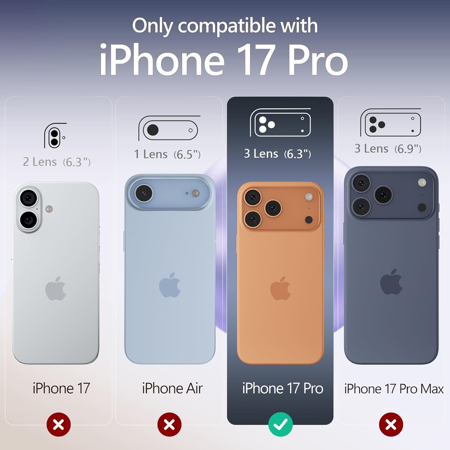 FireNova Magnetic for iPhone 17 Pro Case, Compatible with MagSafe, [Integrated Silicone Camera Control Button] [Camera Protection] Anti-Scratch Microfiber Lining Phone Case, 6.3", Navy Blue - Image 9