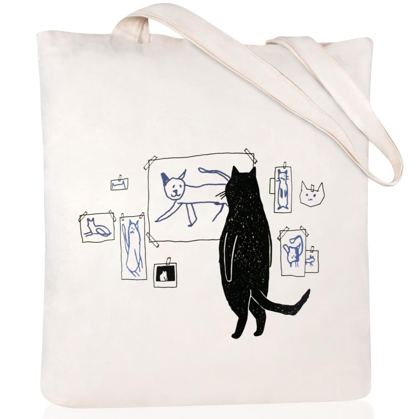 Andeiltech Canvas Tote Bag for Women, Aesthetic Travel Tote Bag Shoulder Reusable Grocery Bags Mom Birthday Gift