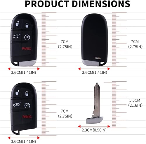 Miniatura 6 de Reemplazo remoto inteligente de entrada sin llave para automóvil Raryloy para J_eep Grand Cherokee 2014-2021, FCCID: M3N40821302