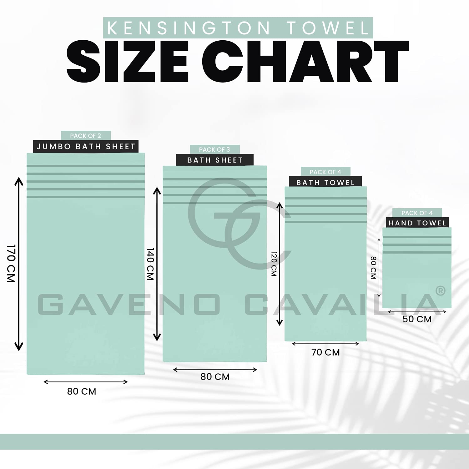 GC GAVENO CAVAILIA 2 Pk Jumbo Bath Sheet, 100% Egyptian Cotton Bathroom Towels, 500 GSM Extra Large Bath Sheets - Image 3
