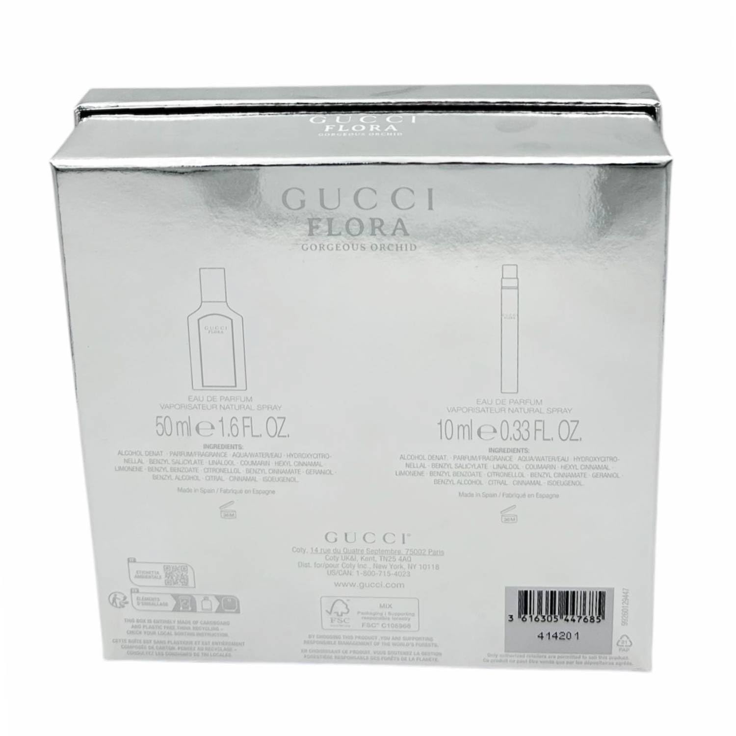 Gucci Flora Gorgeous Orchid Set Regalo Donna Profumo Eau De Parfum 50 ml e Profumo Da Viaggio 10 ml