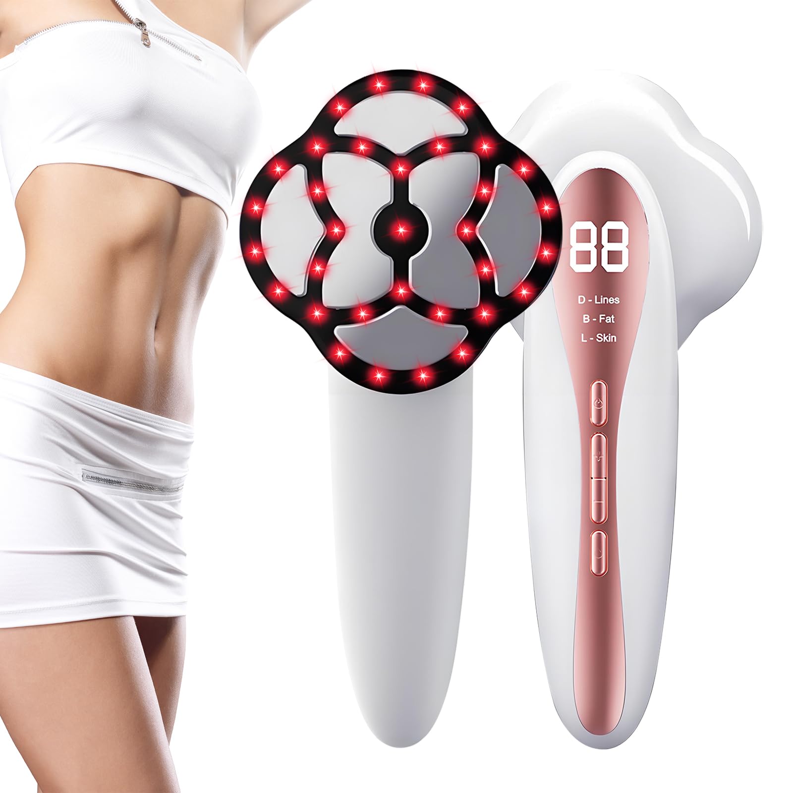 Masajeador Anticelulítico Profesional, Masajeador Celulítico Eléctrico Unisex,15 Niveles Ajustables, 3 Modos de Funcionamiento y Calentamiento para Cintura, Brazos, Glúteos y Piernas
