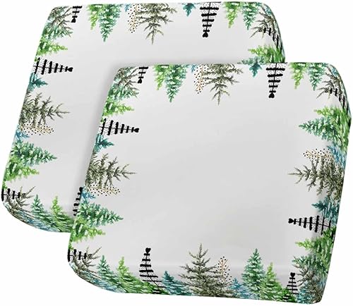 Miniatura 1 de Fundas de cojín para sofá de árbol de Navidad color verde, lavables, diseño de pino de invierno con lunares de Navidad, extraíbles y elásticas,