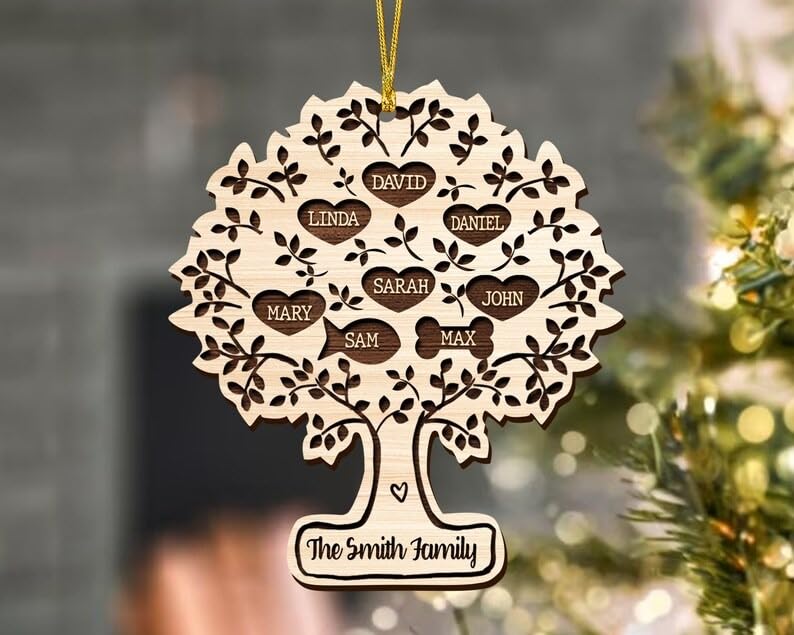 Miniatura 4 de Personalized Family Christmas Ornament 2024, Christmas Shaker Ornament, Wooden Christmas Tree Decor, 4D Shaker Ornament, Christmas Ornament (24)