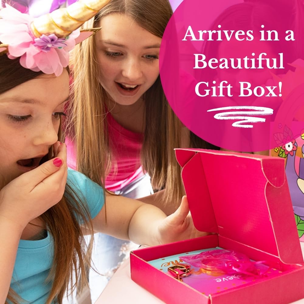 Diary for Girls with Upgraded Lock and Keys - Unicorn Journal Includes Adjustable Bracelet and Multi-Colored Push-Pen | Enjoy Both Lined and Blank Notebook Pages for Secret Writing and Drawing