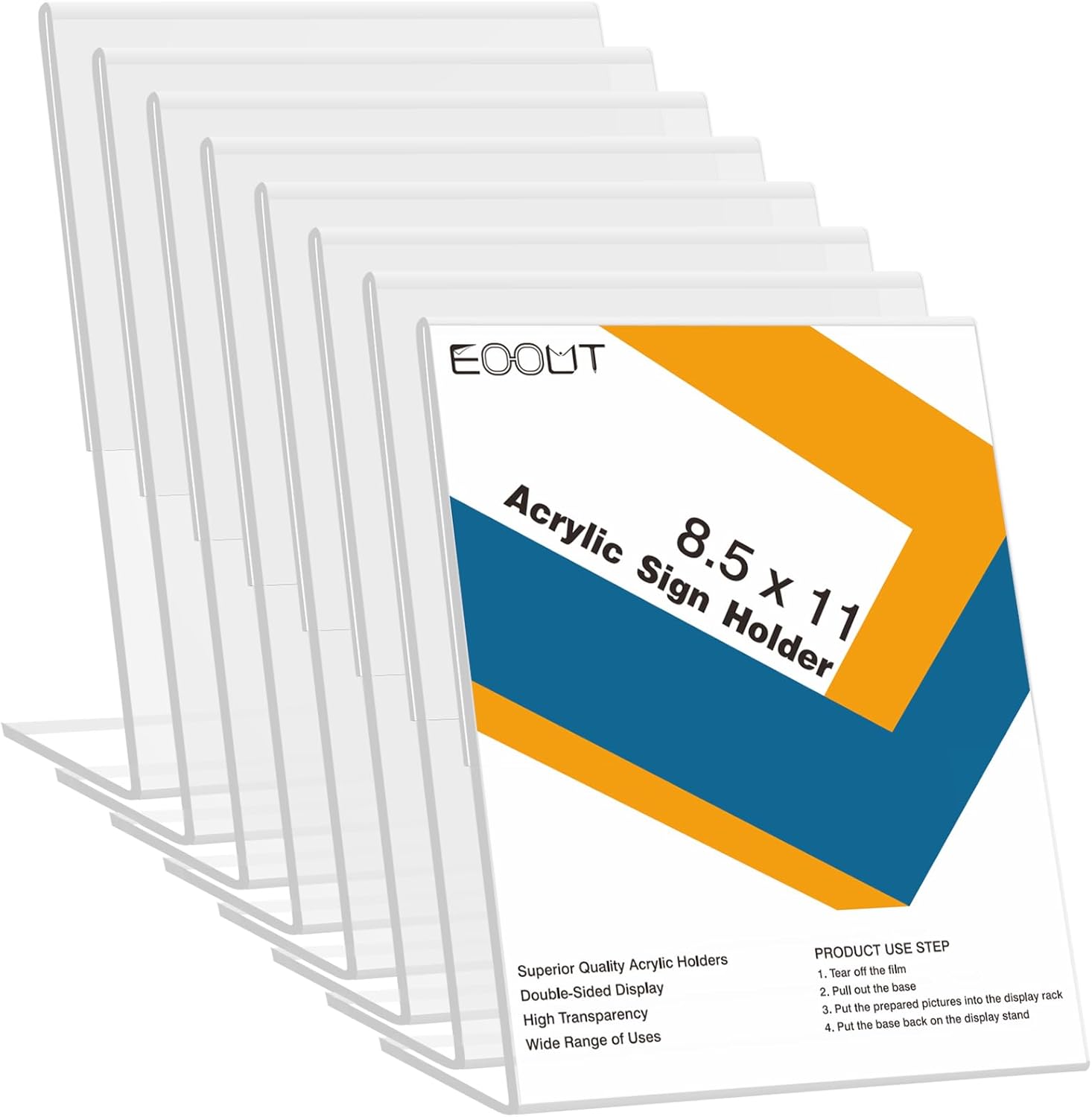 EOOUT 8pcs 8.5 x 11 Inch Acrylic Sign Holder Vertical