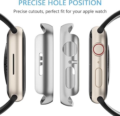 Miniatura 3 de Paquete de 3 protectores de pantalla de privacidad para Apple Watch SE (2 generación)SE654 de 1.575in, carcasa ultrafina de policarbonato duro con