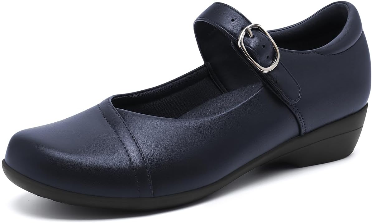 Athlefit Women's Mary Jane Round Toe Flats