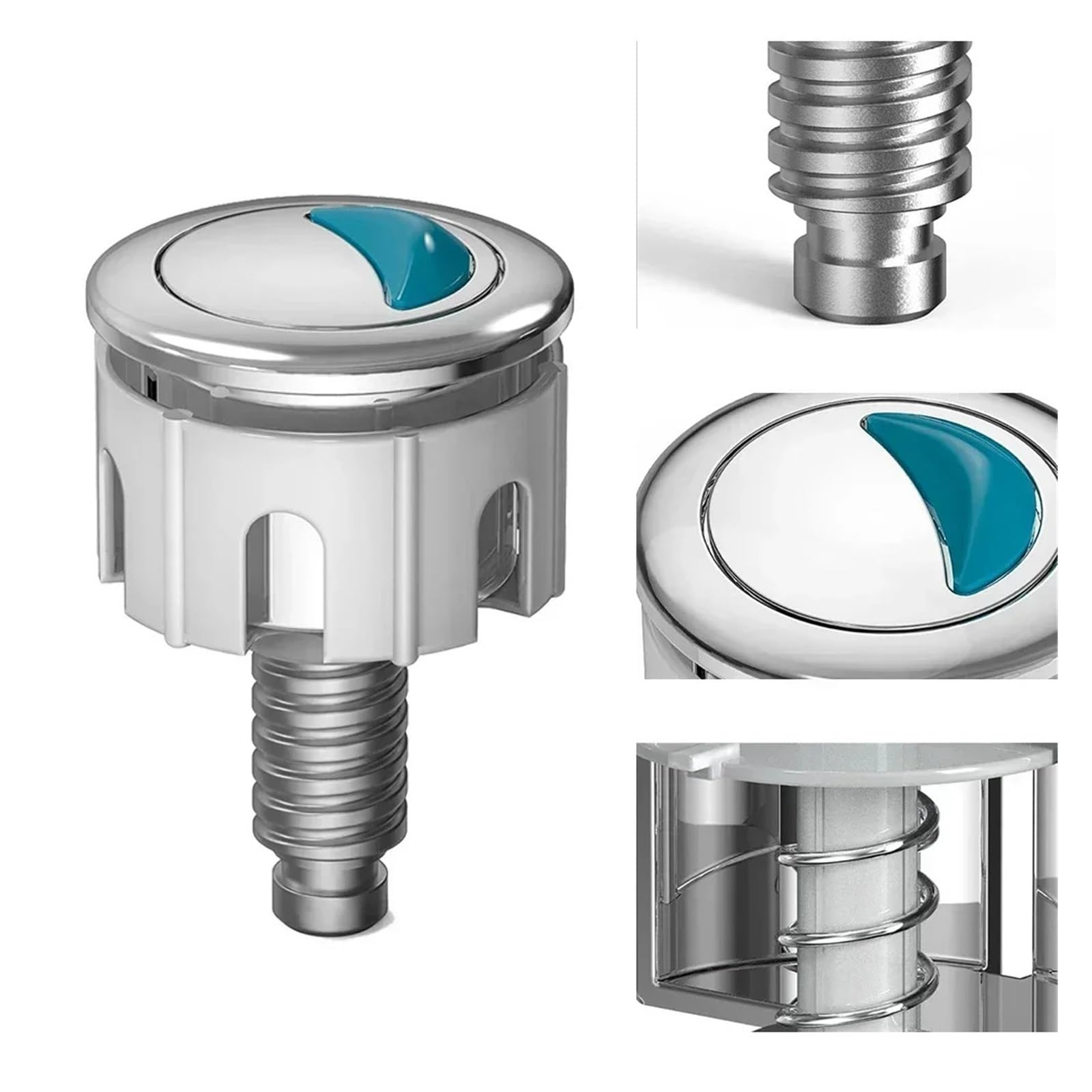 Fluxómetro manual para inodoro Interruptor De Botón Descarga Inodoro For Baño, Accesorios Cisterna