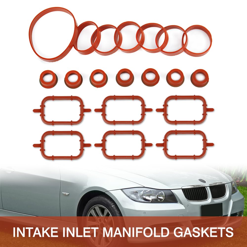 Baceyong Guarnizioni collettore di aspirazione, compatibili con BMW M47/M47N, M57/M57N, motori a 6 cilindri compatibili con BMW E70 E53 E72 E71 E81 E87 E88 E82 E90 E91 E92 E93 E60 E61 E61 3 E64. E46
