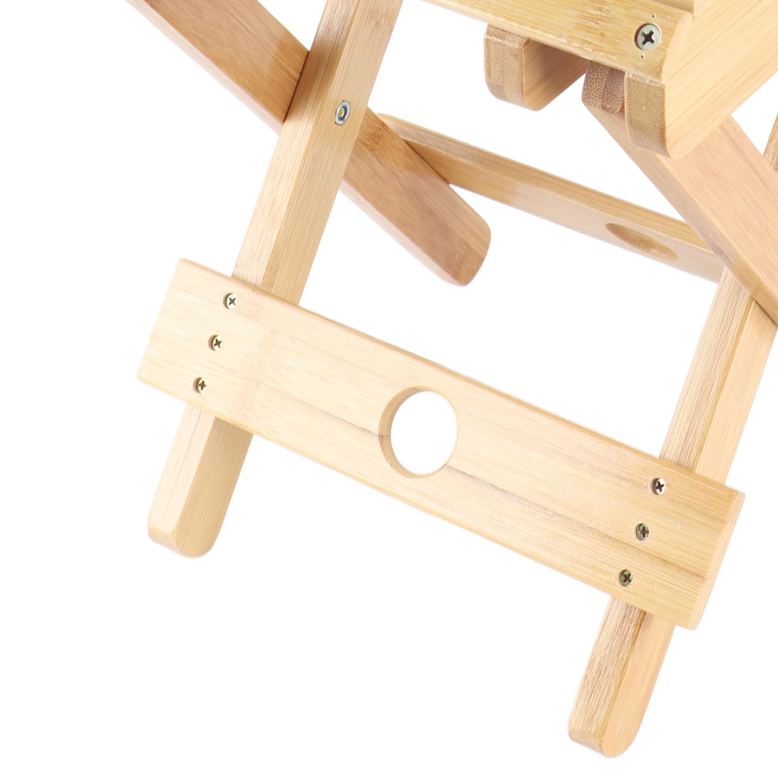 Brrnoo Taburete Plegable de bambú con Esquinas Curvas Antirrayas para Baño | Adecuado para Afeitado, Sauna, Spa, Patio y Viajes, Pintura a Base de Agua No Tóxica, Material de bambú Resistente