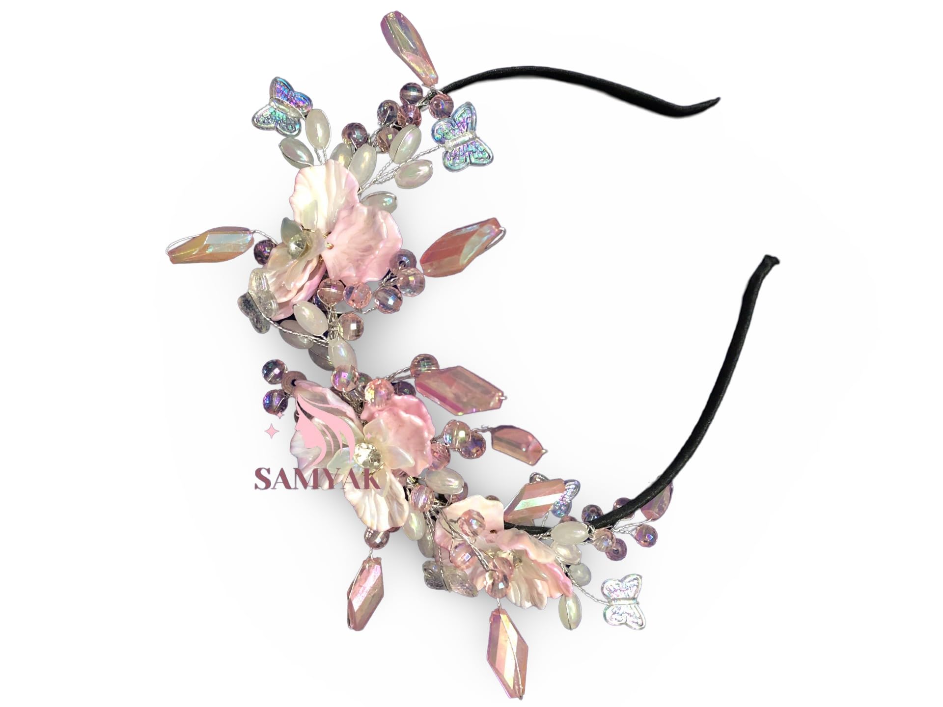 Pearl & Crystal Hair Band Accessories For Women & Girls, Stylish Tiara Headband For Wedding Party Juda Bun Fashion For Bridal Hair Decoration Accessory