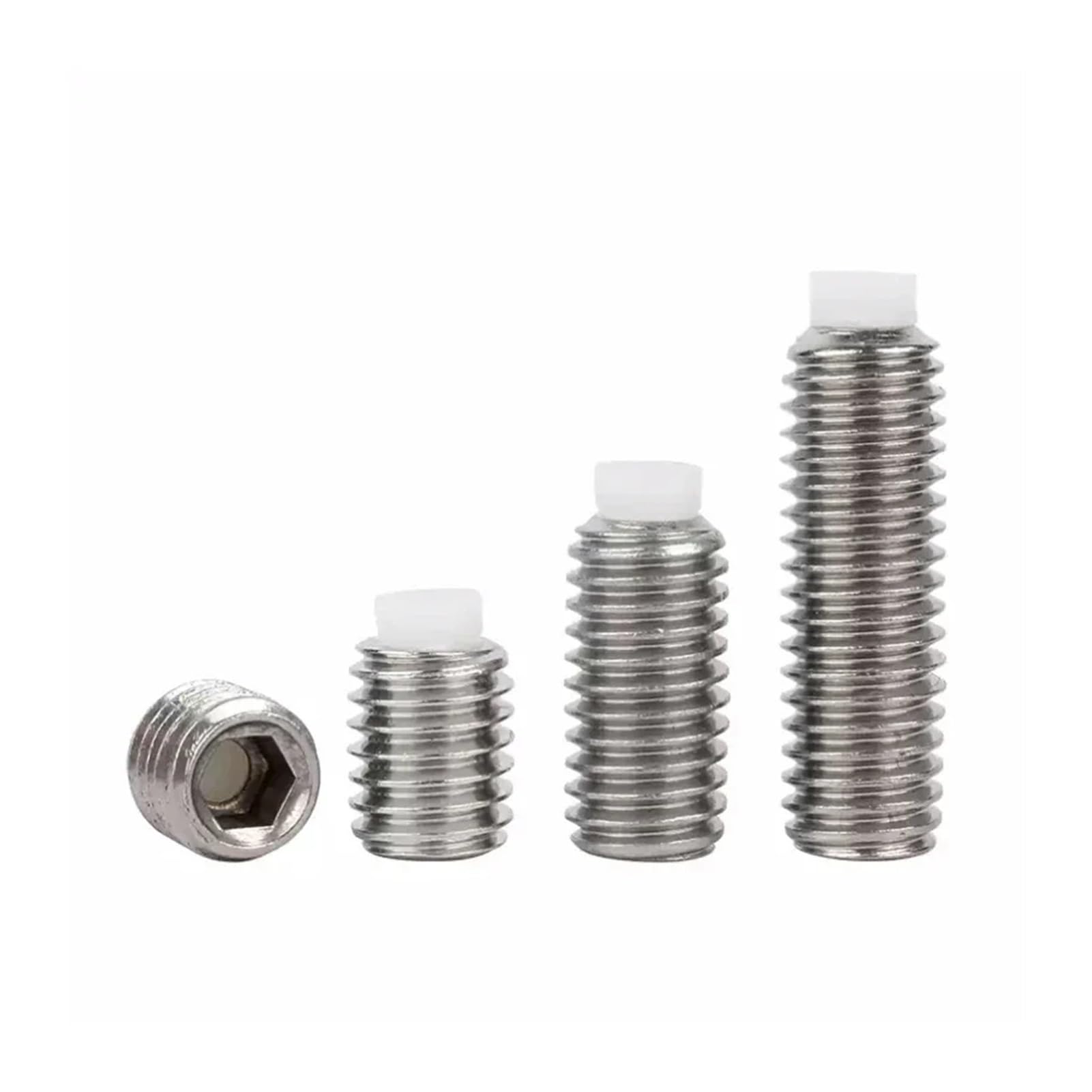 M2 .5 M3 M4 M5 M6 M8 M10 M12 M16 304 In Acciaio Inox Esagono Incassato Plastica Nylon Cane Convesso End Point Punta grub Bolt Set Vite(65mm,M8-5pcs)