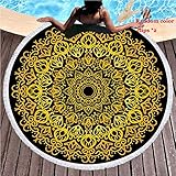 morbuy teli mare rotondo mandala decorazione stile boemo telo spiaggia tappeto tovaglia in telo da mare leisure yoga mat beach picnic mat scialle clip, 59 inch (150cm,mandala 6)