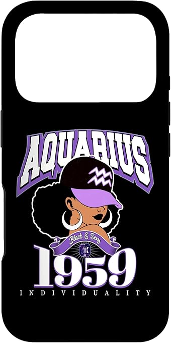 Aquarius 1959 Zodiac Queens Afro Astrology Birthday Case for iPhone 17 Pro
