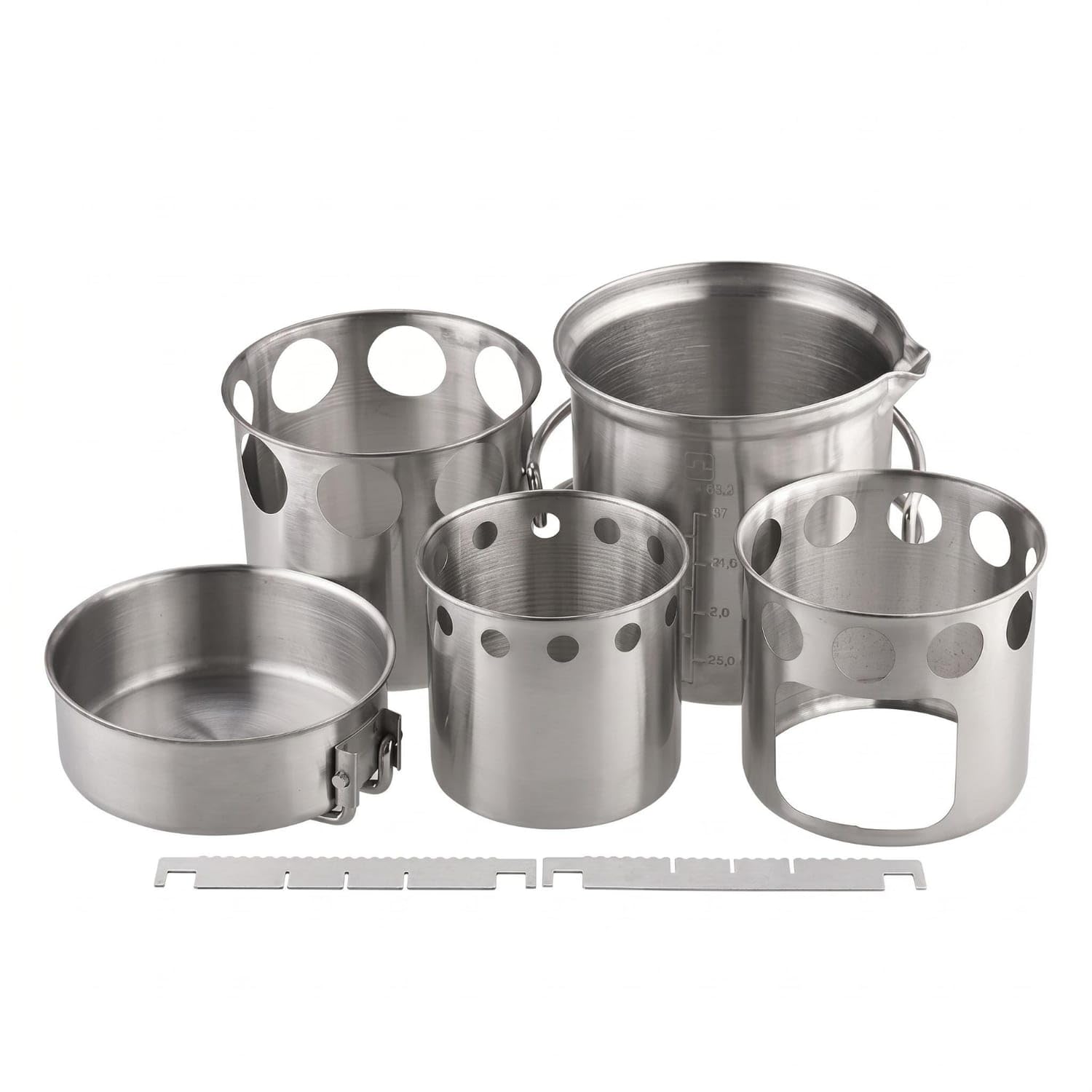 Vented Stainless Steel Firewood Heater Set Mesh Storage Bag Portable Firewood Cooking Set Cylindrical Wood Heater Pot Silver Finish for Travel, Road Trips, as Shown-image-20