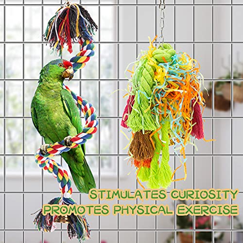 RLRICH 5PACK Bird Colorful Chewing Toys Parrot Foraging Shredder Toys Shred Hanging Foraging Toys,Comfy Perch Parrot… - Image 6