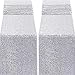 FECEDY 2pcs 12 x 108inch Glitter Silver Sequin Table Runner for Birthday Wedding Engagement Bridal Shower Baby Shower Bachelorette Holiday Celebration Party Decorations (Silver)