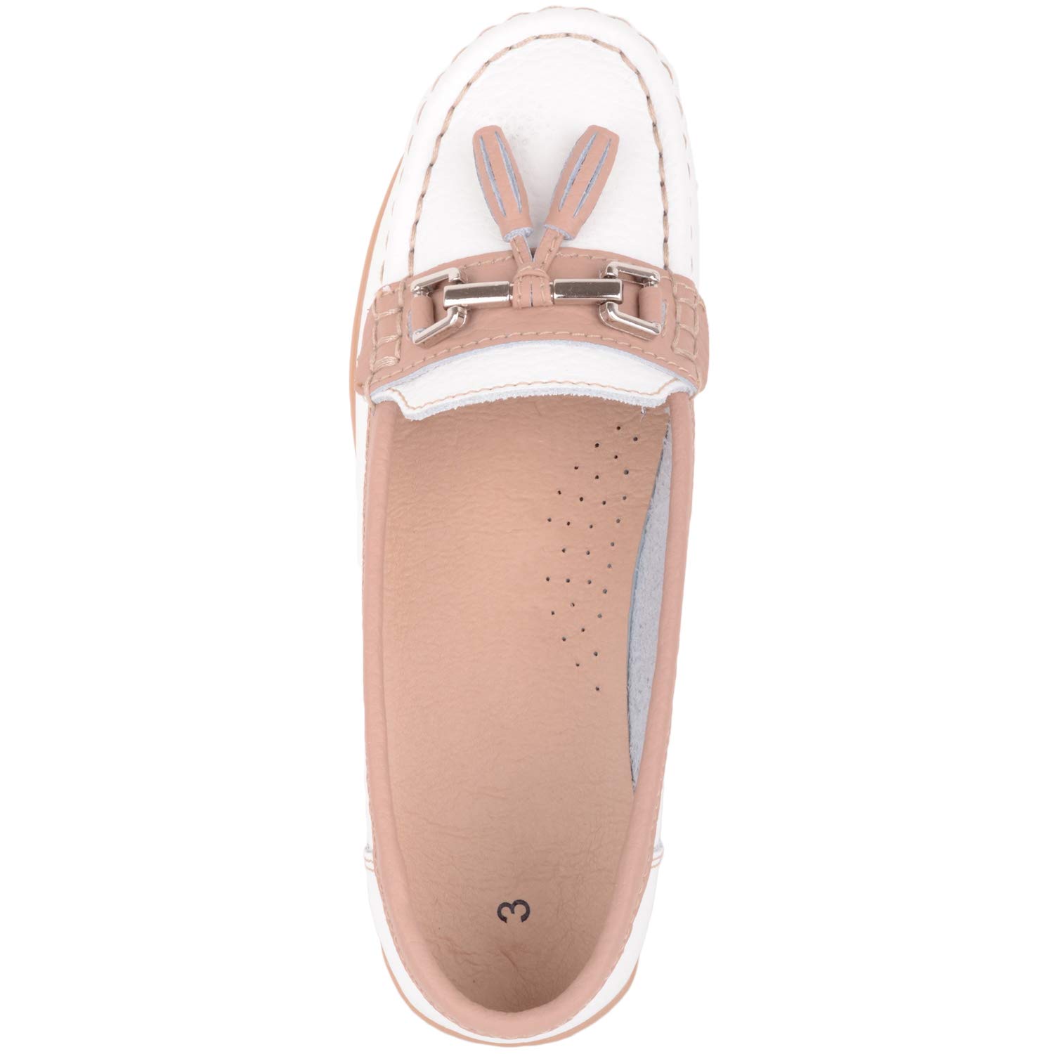 Absolute Footwear - Mocassini da barca in pelle bicolore con nappe
