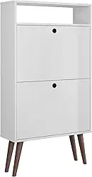 Sapateira Organizadora de Sapatos Vertical para Quarto 2 Portas Basculante Drex (Branco)