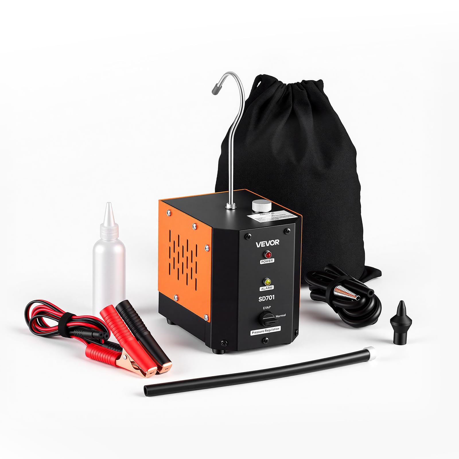 VEVOR Detector de Fugas de Humo Automotriz 12 V CC, Máquina de Fugas de Humo Probador de Vacío EVAP, con Bomba de Aire Incorporada, Presión Ajustable, Detector de Tuberías de Combustible para Coches