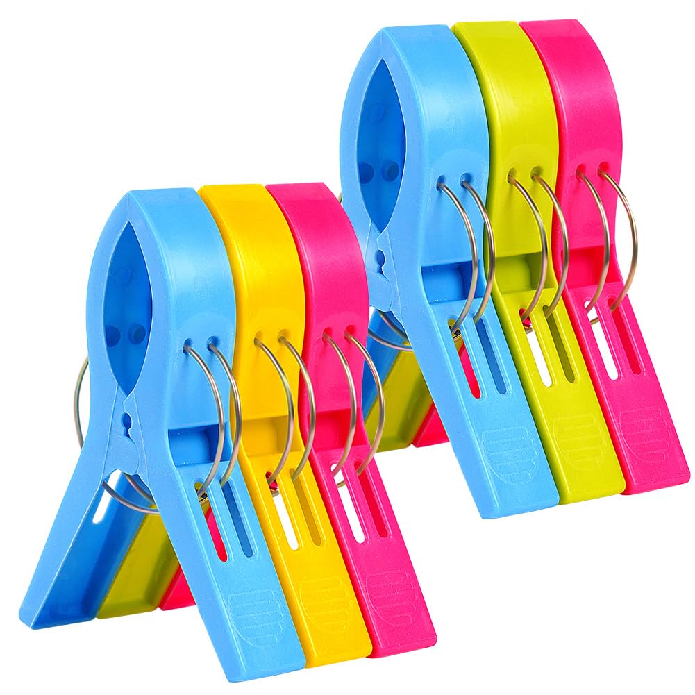 Clip Per Asciugamani da Spiaggia, 8 Pezzi Grandi Clip Di Vestiti Antivento Mollette Da Bucato In Plastica, Mollette Grandi per Telo Mare Asciugamani Lettini da Sole