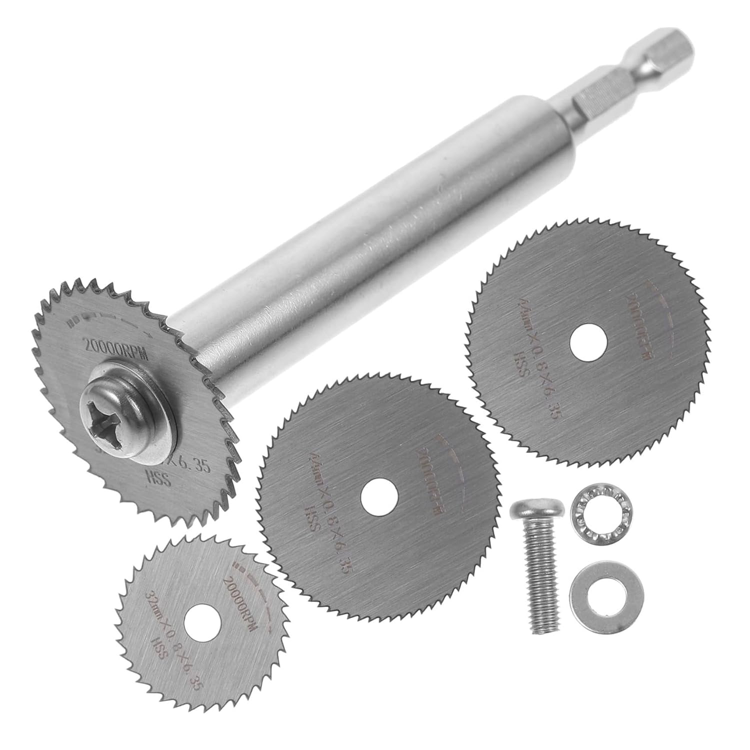 Hex Shank Mini Saw Blade Drill Adapter with Blades