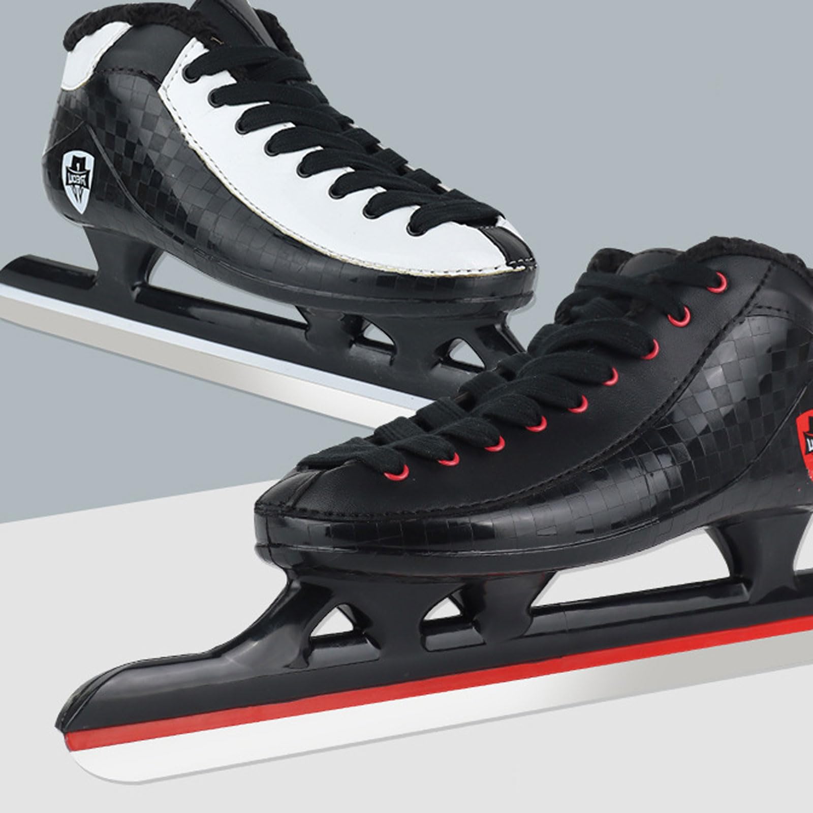 Pattini Ghiaccio Uomo,Scarpe da Pattinaggio di velocità,Calore e Comfort,Design Basso,per Una Presa SicuraAllacciate,Unisex - Che per Adulti，Ragazzi