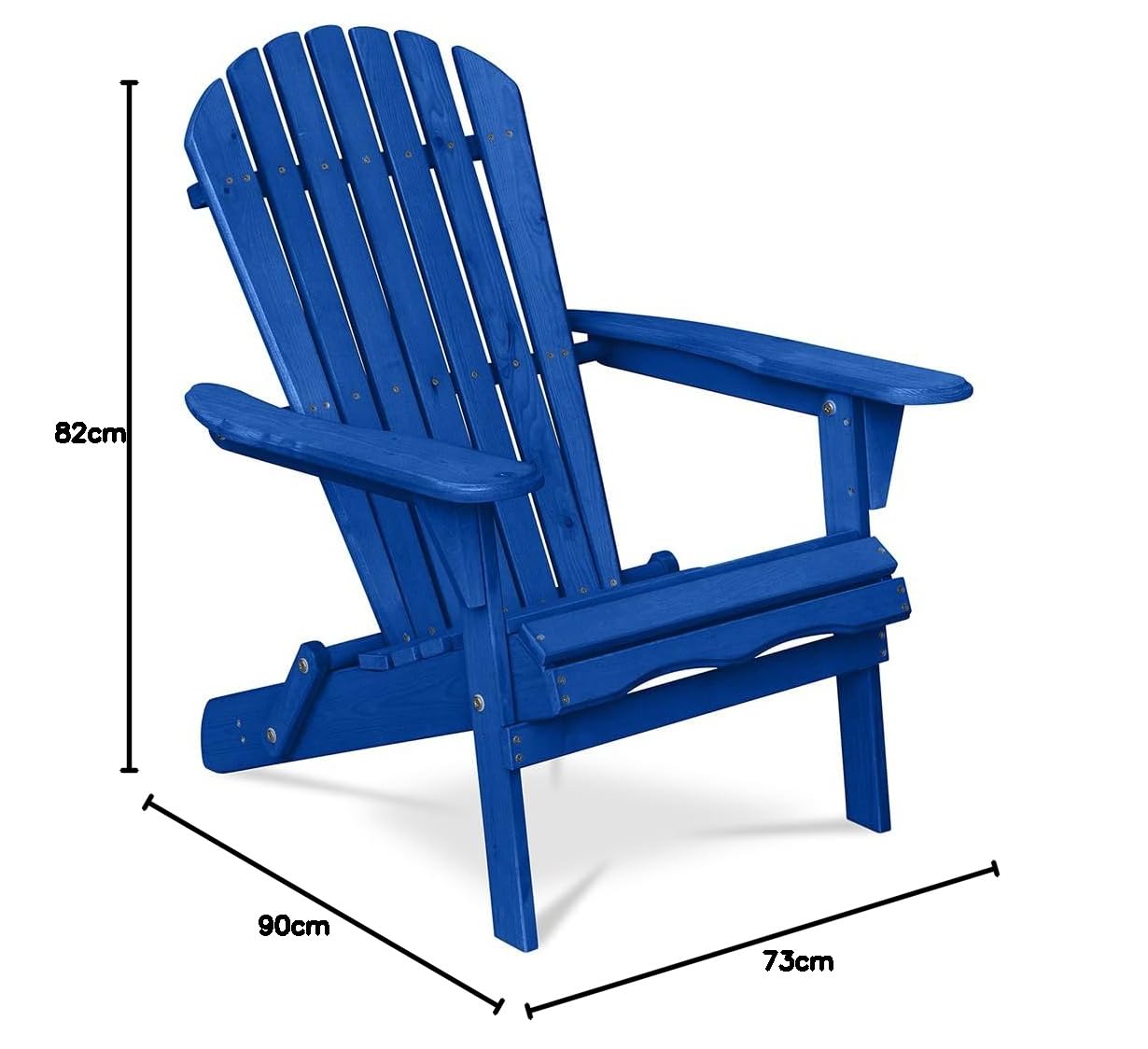 Chaise d'extérieur en Bois avec accoudoirs - Chaise de Jardin Adirondack - Adirondack Bleu