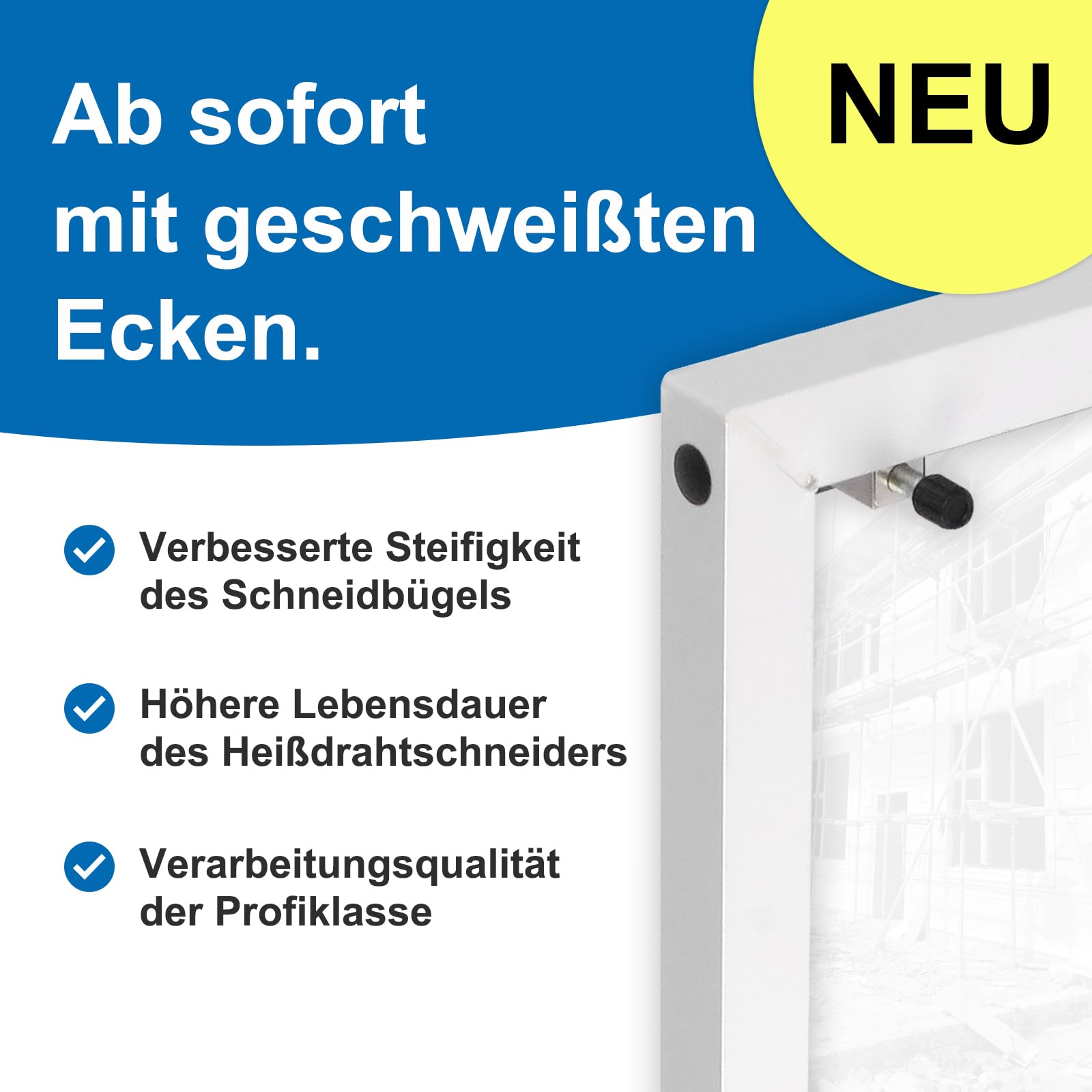 Styroporschneider,geschweißt-einteilig,230 W,ein hochpräziser Heißdrahtschneider,deutsche Schneidedrähte,mit hochpräzisem Schneidsystem,Langlineal mit Hilfslinien(5 Modelle)