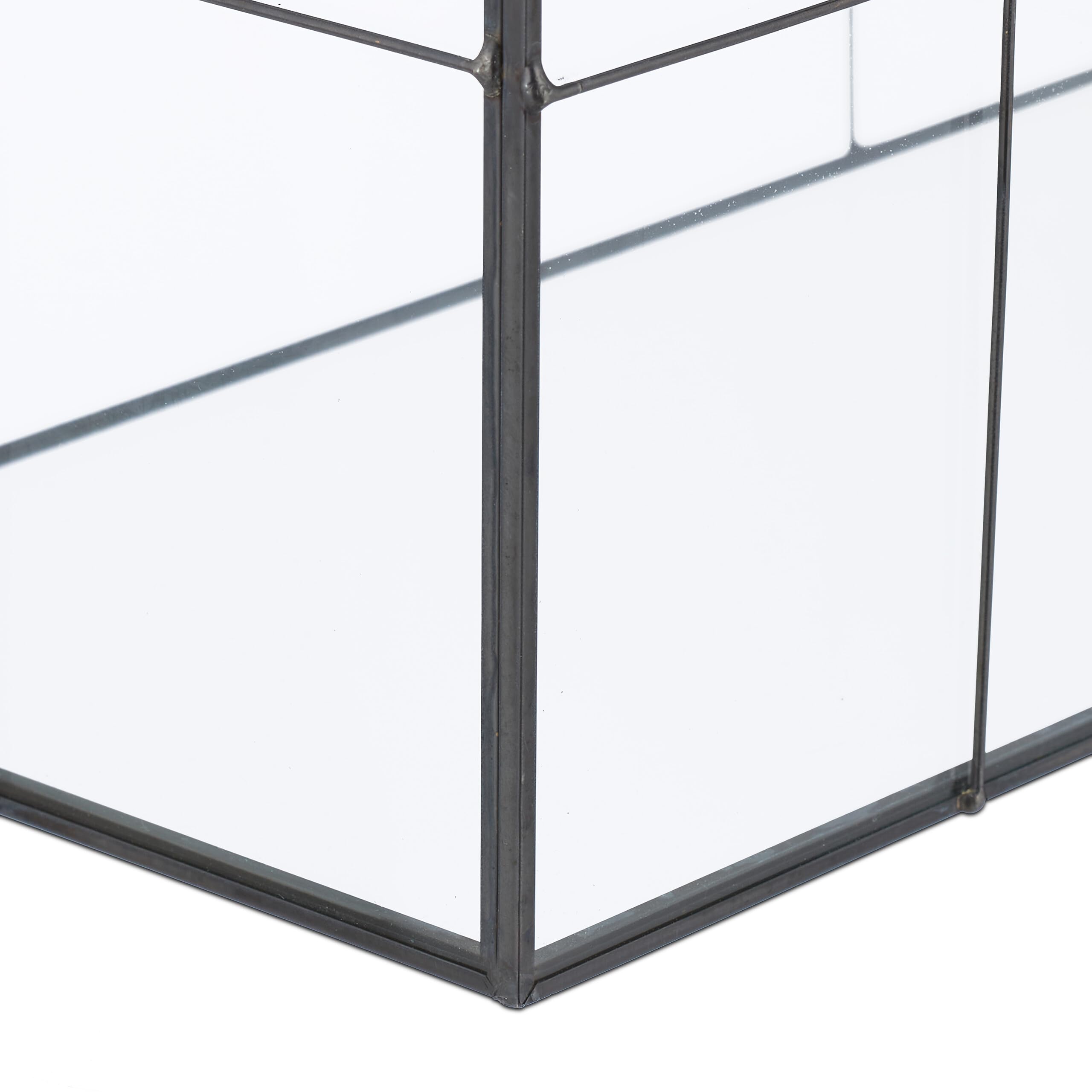 Relaxdays Terrarium pour Vos Plantes, décoratif et Pratique, pour Le Rebord de la fenêtre, 27 x 30 x 15 cm, Noir