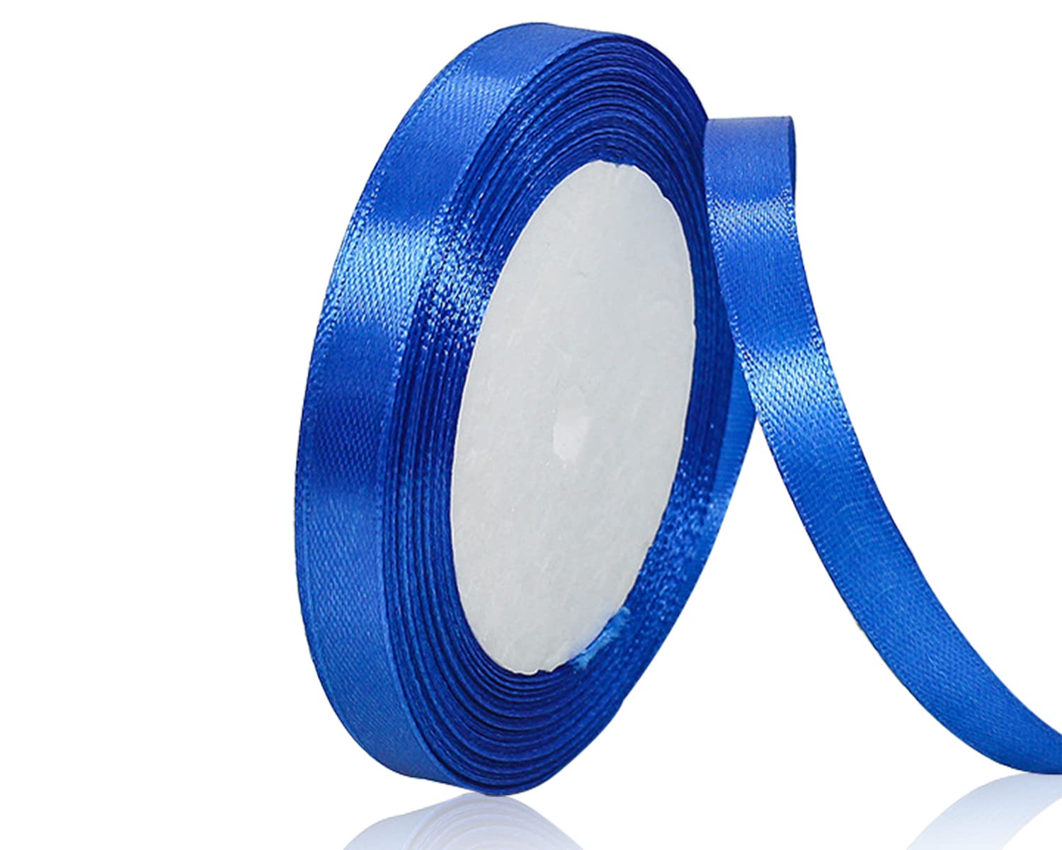 Blue Satin Ribbon 10mm x 22 Meters, Solid Colour Fabric Ribbon for Gift Wrapping, Crafting, Balloon, Sewing Project, Hair Bows, Bridal Bouquet, Wedding Favours Decoration — image 1