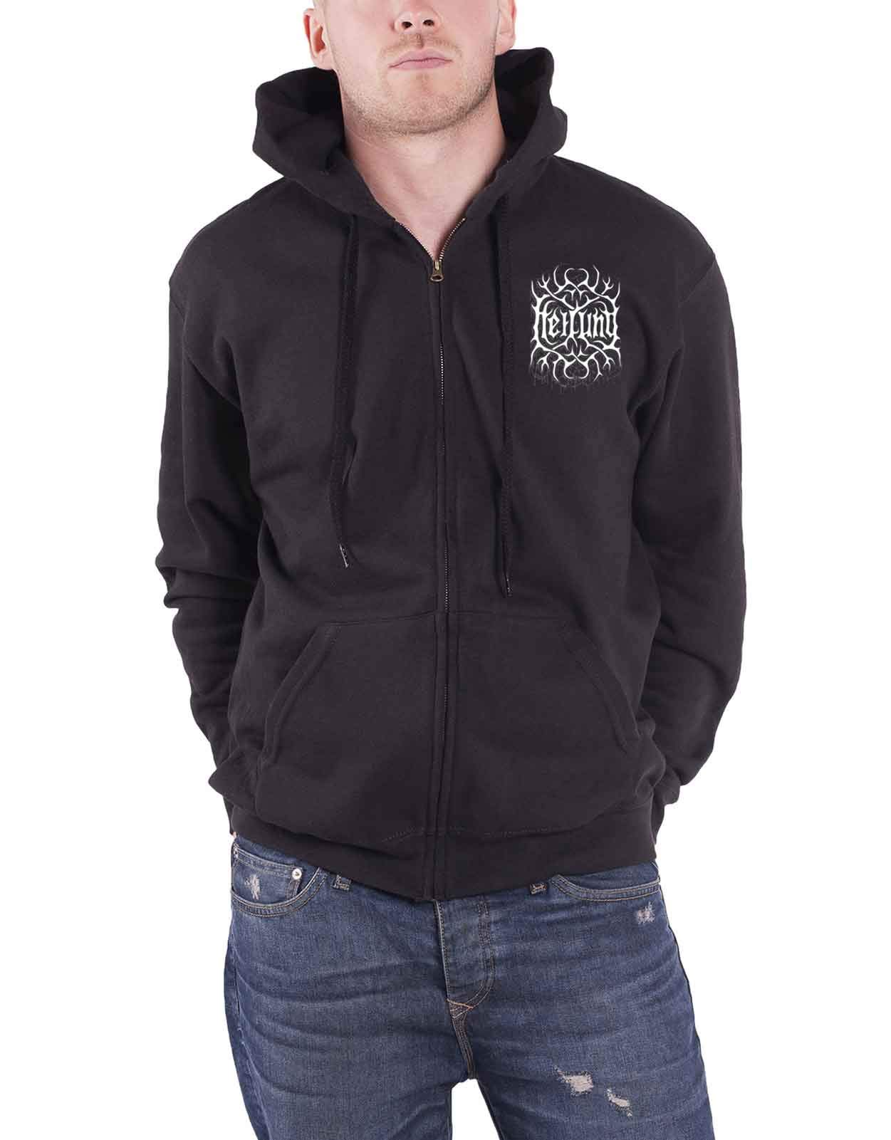 Heilung Hoodie Remember Band Logo Official Mens Black Zipped XL