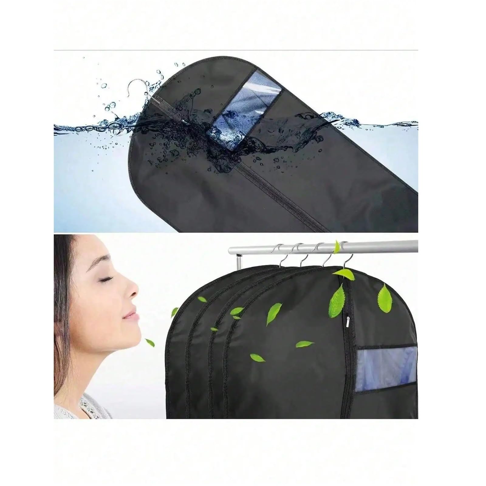 Funda de traje poliéster con ventana