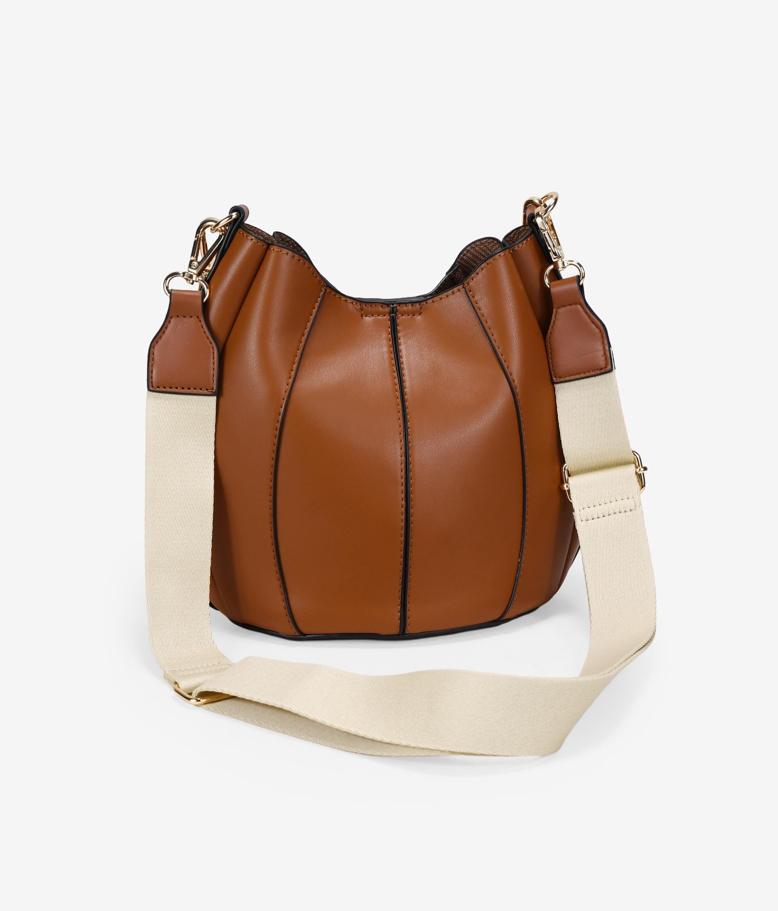 BOSANOVA Bolso Cubo para Mujer con pequeño Bolso Interior, asa de Hombro con argollas y asa de Cruzar de algodón, ambas extraíbles. Cierre con imán. Cuero U