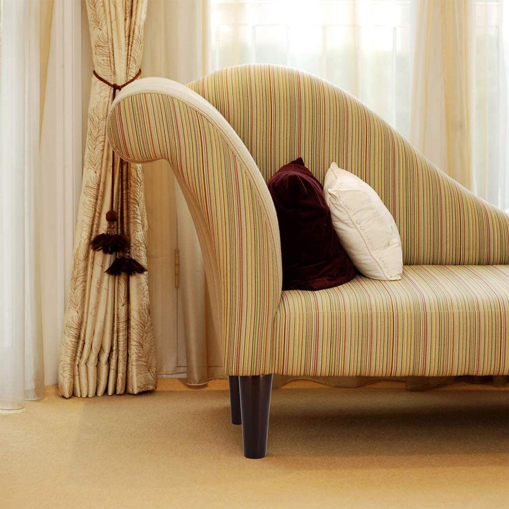 CHEWYNP 4 Piezas de Patas de Muebles, Patas de sofá, reemplazo de Patas de Silla de Color Nogal de Mediados de Siglo de Madera con Placas de Montaje de Patas y Protectores de Fieltro para